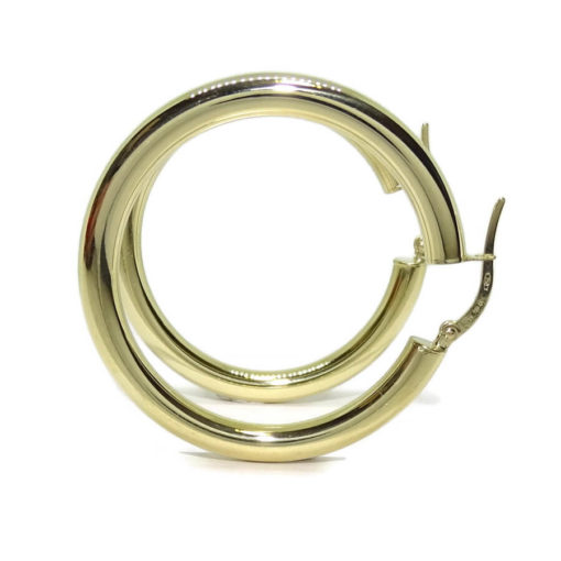 Pendientes aros de oro amarillo de 18k 4mm de grosor. 5.60gr