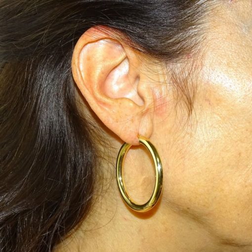 Pendientes aros de oro amarillo de 18k 4mm de grosor. 5.60gr - Imagen 2