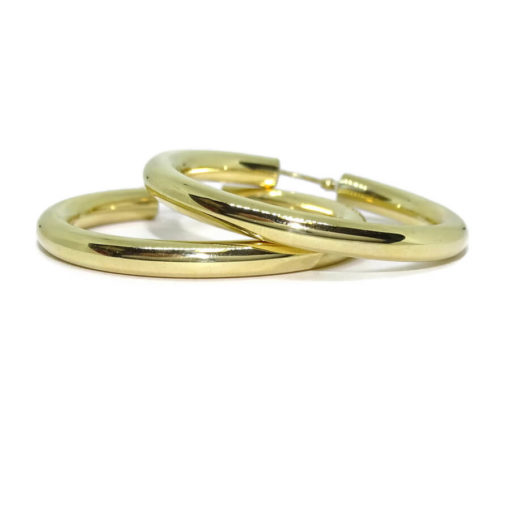 Pendientes aros de oro amarillo de 18k 4mm de grosor. 5.60gr - Imagen 3