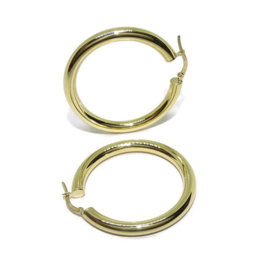 Pendientes aros de oro amarillo de 18k 4mm de grosor. 5.60gr - Imagen 6
