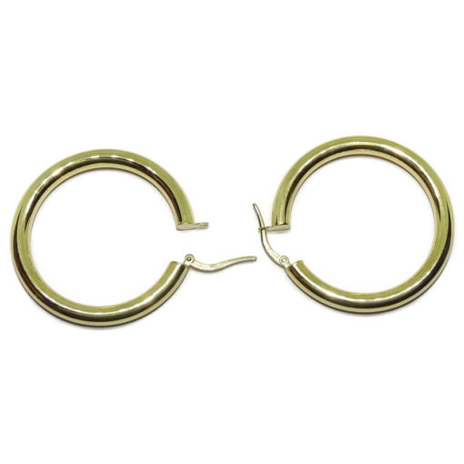 Pendientes aros de oro amarillo de 18k 4mm de grosor. 5.60gr - Imagen 5