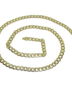 Cadena de oro amarillo de 18k para hombre modelo barbada plana hueca de 6.5mm