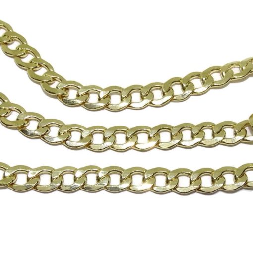 Cadena de oro amarillo de 18k para hombre modelo barbada plana hueca de 6.5mm - Imagen 5