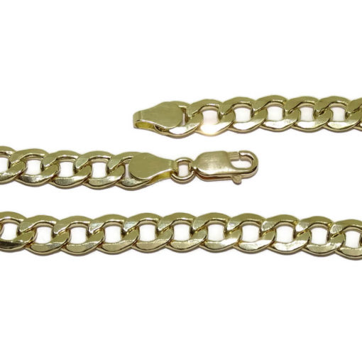 Cadena de oro amarillo de 18k para hombre modelo barbada plana hueca de 6.5mm - Imagen 4