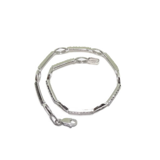 Pulsera de oro blanco de 18k con circonitas de la mejor calidad y 9 óvalos de 8x5 - Imagen 6