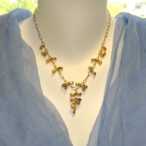 Collar de oro amarillo de 18k con 27 pepitas de oro - Imagen 2