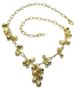 Collar de oro amarillo de 18k con 27 pepitas de oro