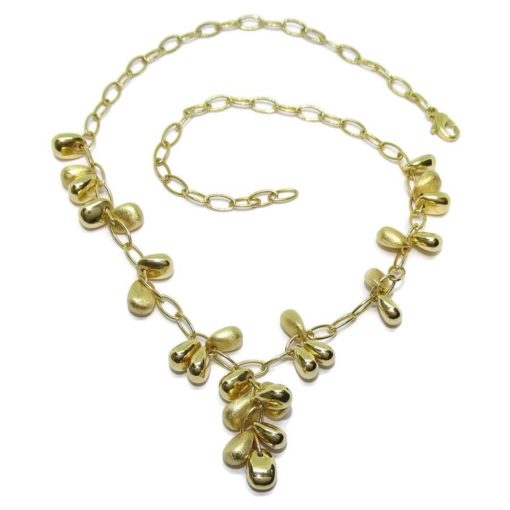 Collar de oro amarillo de 18k con 27 pepitas de oro