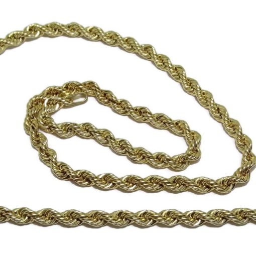 Cordón salomónico de oro amarillo de 18k de 3.3Mm de ancho por 60cm