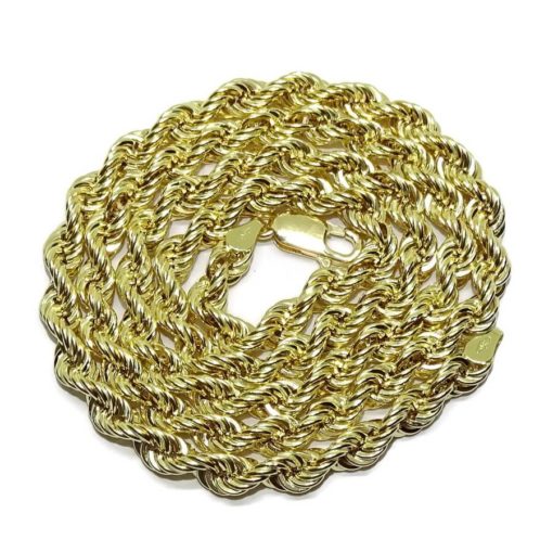 Cordón salomónico de oro amarillo de 18k de 5Mm de ancho por 60cm. Peso; 14.65gr.