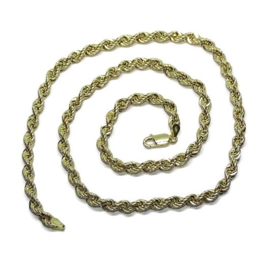 Cordón salomónico de oro amarillo de 18k de 5Mm de ancho por 60cm. Peso; 14.65gr. - Imagen 4