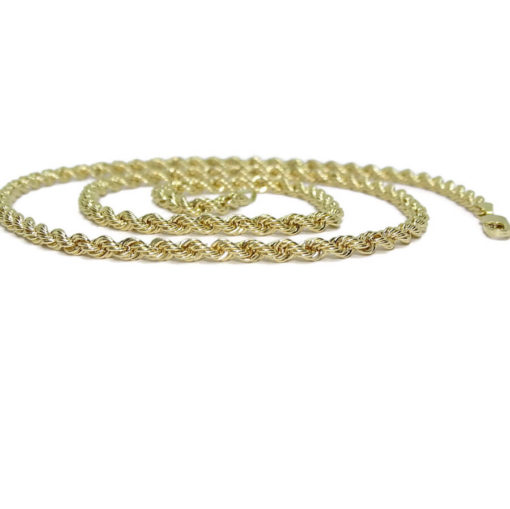 Cordón de oro amarillo de 18k de 4mm de ancho y 60cm de largo. Peso, 10.30gr de oro de 18K - Imagen 5