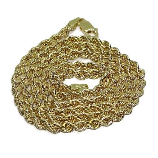 Cordón de oro amarillo de 18k de 4mm de ancho y 60cm de largo. Peso, 10.30gr de oro de 18K