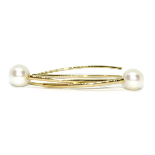 gancho de oro amarillo de 18k con perlas cultivadas de 6mm - Imagen 6