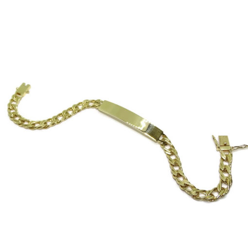 Pulsera para hombre de oro amarillo de 18k con placa. Maciza - Imagen 3