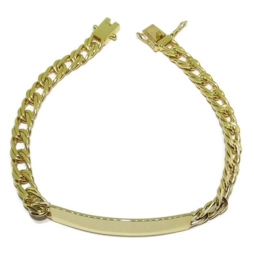 Pulsera para hombre de oro amarillo de 18k con placa. Maciza - Imagen 7