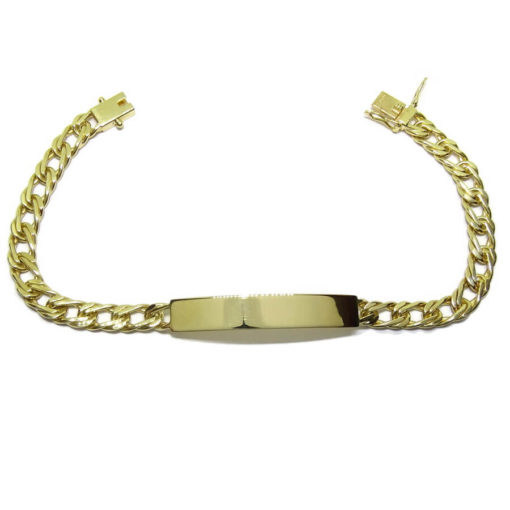 Pulsera para hombre de oro amarillo de 18k con placa. Maciza - Imagen 6
