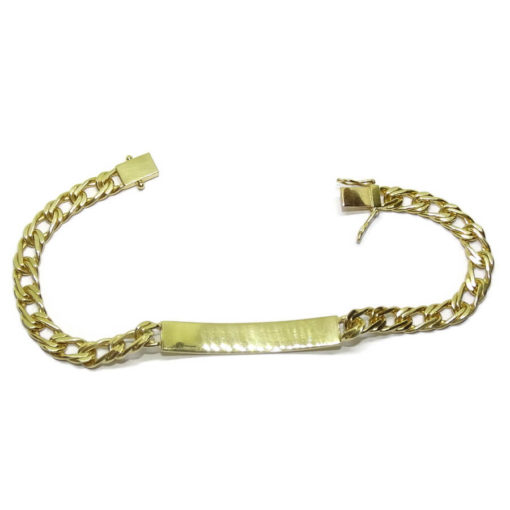 Pulsera para hombre de oro amarillo de 18k con placa. Maciza - Imagen 5
