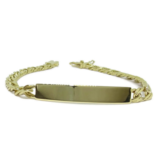 Pulsera para hombre de oro amarillo de 18k con placa. Maciza - Imagen 4