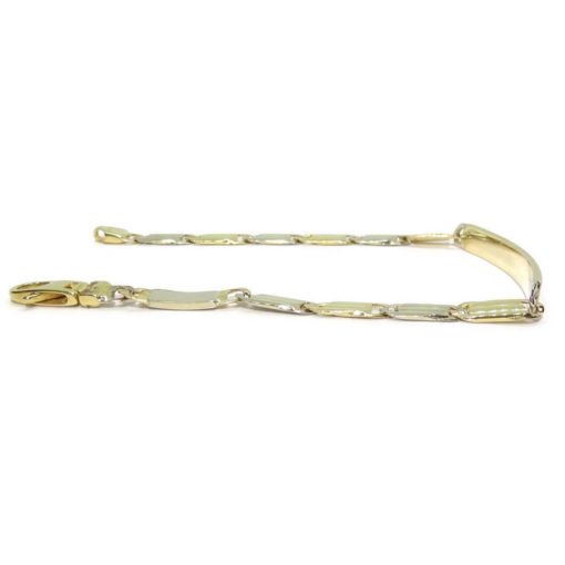 Pulsera para hombre de oro amarillo y oro blanco macizo de 18k con placa. - Imagen 3