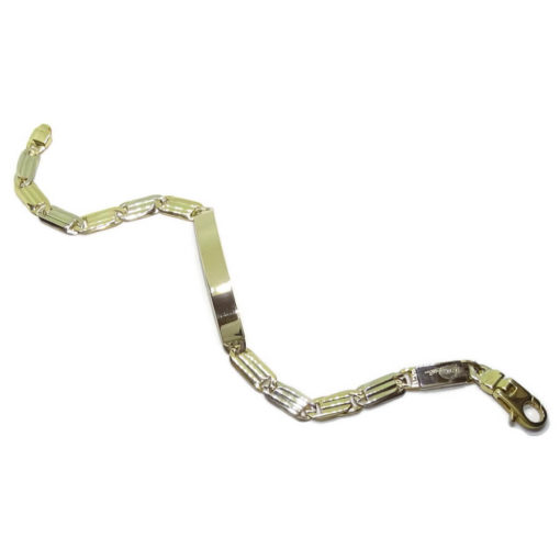 Pulsera para hombre de oro amarillo y oro blanco macizo de 18k con placa. - Imagen 6