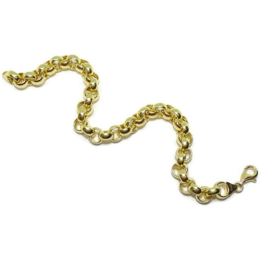 Preciosa pulsera para hombre o mujer de oro amarillo de 18k tipo rolo de 7mm de ancha - Imagen 6