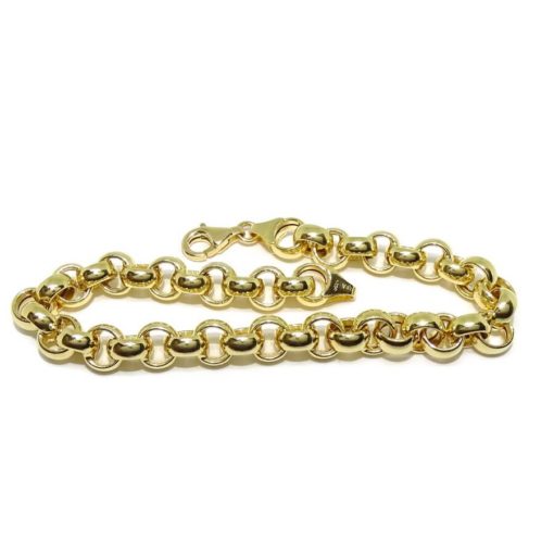 Preciosa pulsera para hombre o mujer de oro amarillo de 18k tipo rolo de 7mm de ancha - Imagen 5