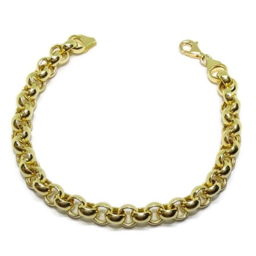 Preciosa pulsera para hombre o mujer de oro amarillo de 18k tipo rolo de 7mm de ancha
