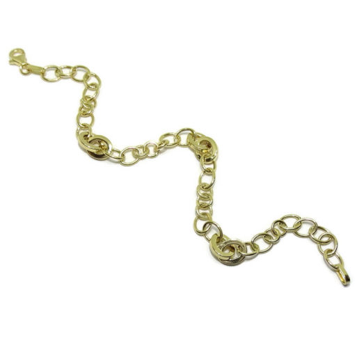 Pulsera de oro amarillo de 18k con anillas mate y brillo. 19.00cm de larga. - Imagen 3
