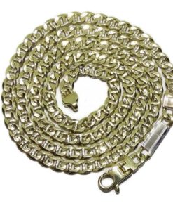Cadena de Oro Amarillo de 18k de oro Macizo para Hombre, de eslabones tipo ancla de 5mm