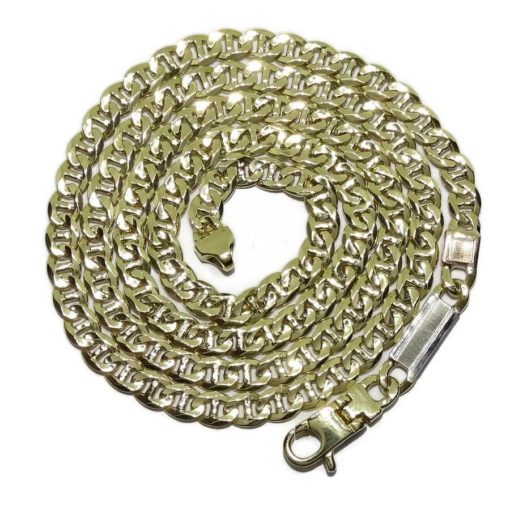 Cadena de Oro Amarillo de 18k de oro Macizo para Hombre, de eslabones tipo ancla de 5mm