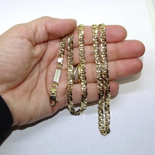 Cadena de Oro Amarillo de 18k de oro Macizo para Hombre, de eslabones tipo ancla de 5mm - Imagen 3