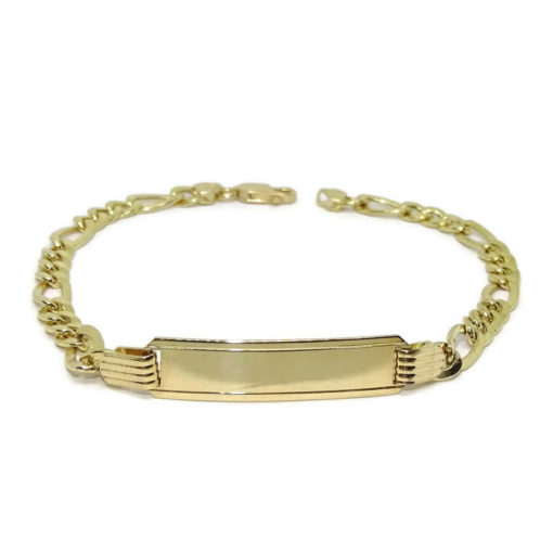 Pulsera para hombre o cadete de oro amarillo de 18k con placa y cadena 3x1 de 5mm de ancha - Imagen 5