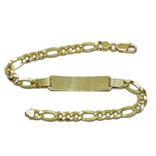 Pulsera para hombre o cadete de oro amarillo de 18k con placa y cadena 3x1 de 5mm de ancha - Imagen 4