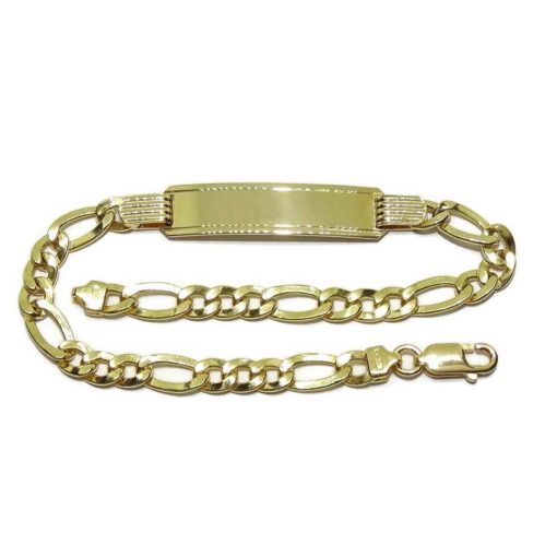 Pulsera para hombre o cadete de oro amarillo de 18k con placa y cadena 3x1 de 5mm de ancha - Imagen 6