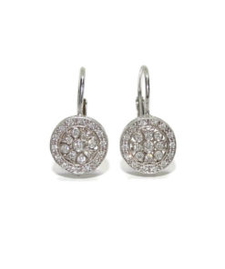 Pendientes de oro blanco de 18k con 0.40cts de diamantes.