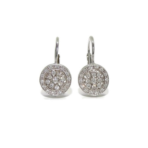 Pendientes de oro blanco de 18k con 0.40cts de diamantes.