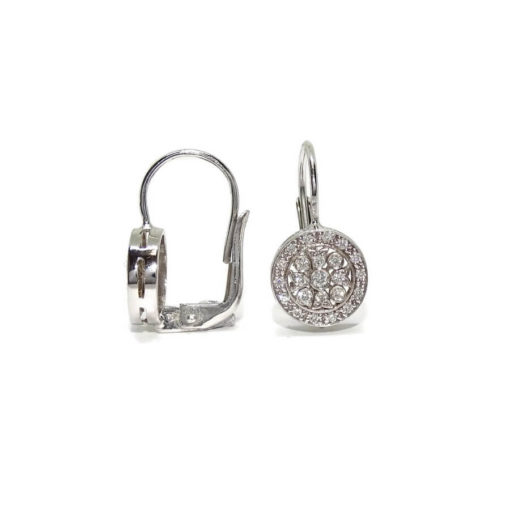 Pendientes de oro blanco de 18k con 0.40cts de diamantes. - Imagen 3