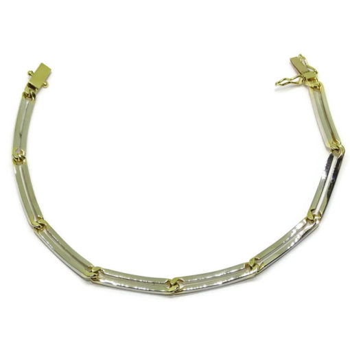 Pulsera para hombre de oro bicolor de 18k macizo, de 4.00mm de ancha - Imagen 4