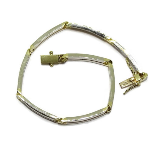 Pulsera para hombre de oro bicolor de 18k macizo, de 4.00mm de ancha - Imagen 3