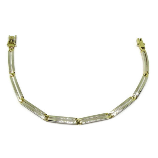 Pulsera para hombre de oro bicolor de 18k macizo, de 4.00mm de ancha - Imagen 6