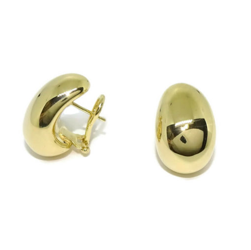 pendientes para mujer de oro amarillo todo brillo de 18k con cierre omega - Imagen 7