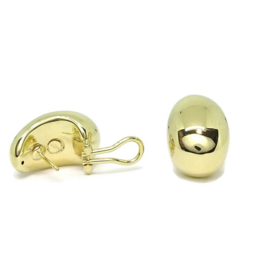 pendientes para mujer de oro amarillo todo brillo de 18k con cierre omega - Imagen 5