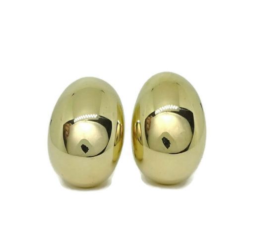 pendientes para mujer de oro amarillo todo brillo de 18k con cierre omega