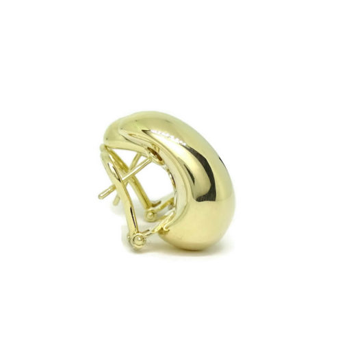 pendientes para mujer de oro amarillo todo brillo de 18k con cierre omega - Imagen 4