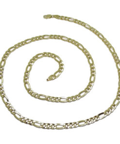Cadena de oro amarillo de 18ktes para hombre modelo 3x1 de 5mm de ancha por 60cm.