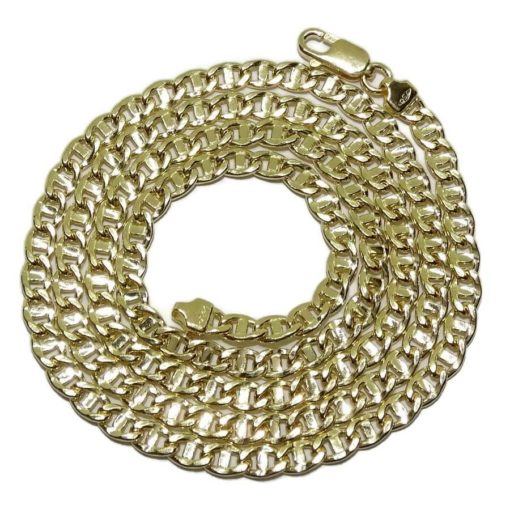 Cadena de oro amarillo de 18k hueca para hombre modelo ancla de 4mm de ancha y 60cm de larga