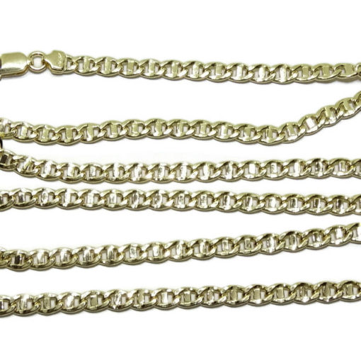 Cadena de oro amarillo de 18k hueca para hombre modelo ancla de 4mm de ancha y 60cm de larga - Imagen 3