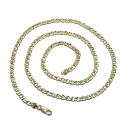 Cadena de oro amarillo de 18k hueca para hombre modelo ancla de 4mm de ancha y 60cm de larga - Imagen 4