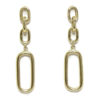 Pendientes para mujer de oro amarillo de 18k tipo cadena de eslabones de 2.80cm de largos.